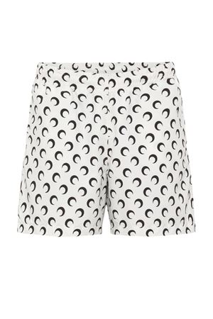White moon-print swim shorts MARINE SERRE | MSW002ACWOV0088WH00